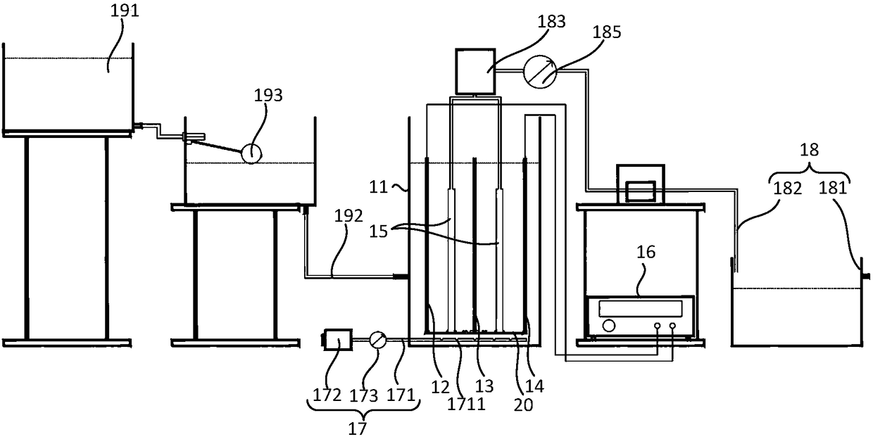 Electrochemical membrane biological sewage treating device