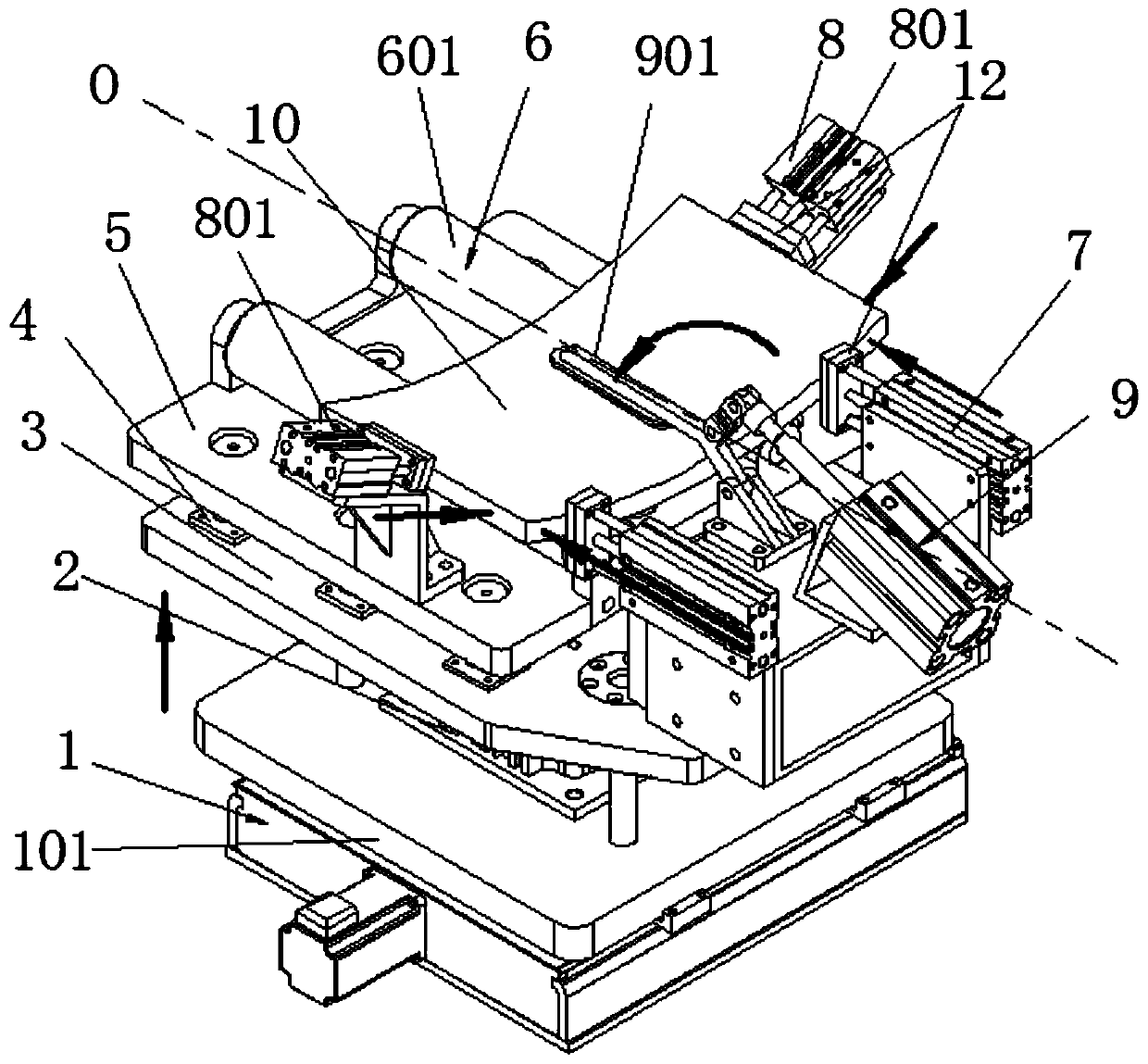 Butting positioning tool for arc striking and quenching plates and positioning butting method thereof