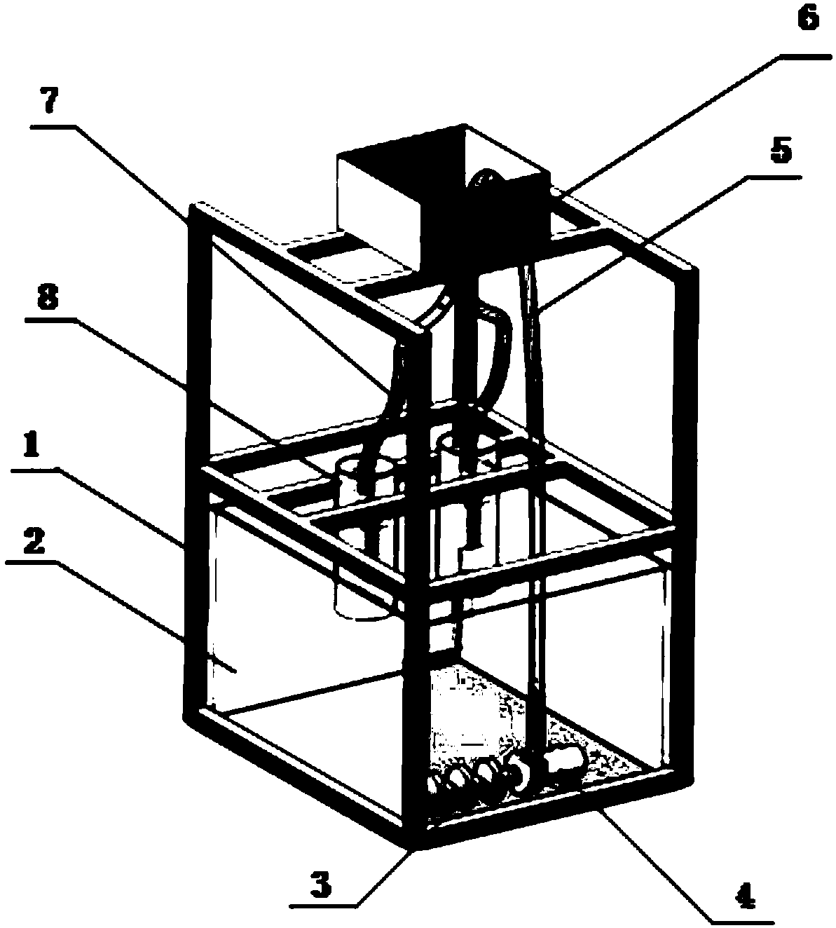 An antifouling testing device based on water jets and a testing method