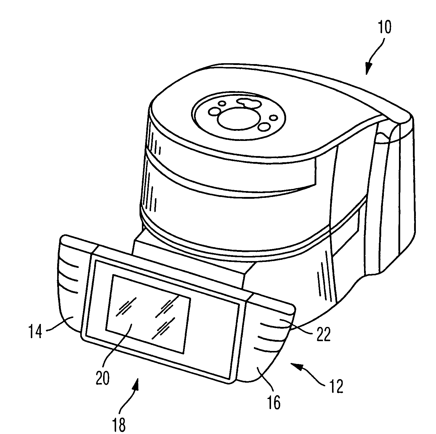 Display associated with a treatment device for dental material