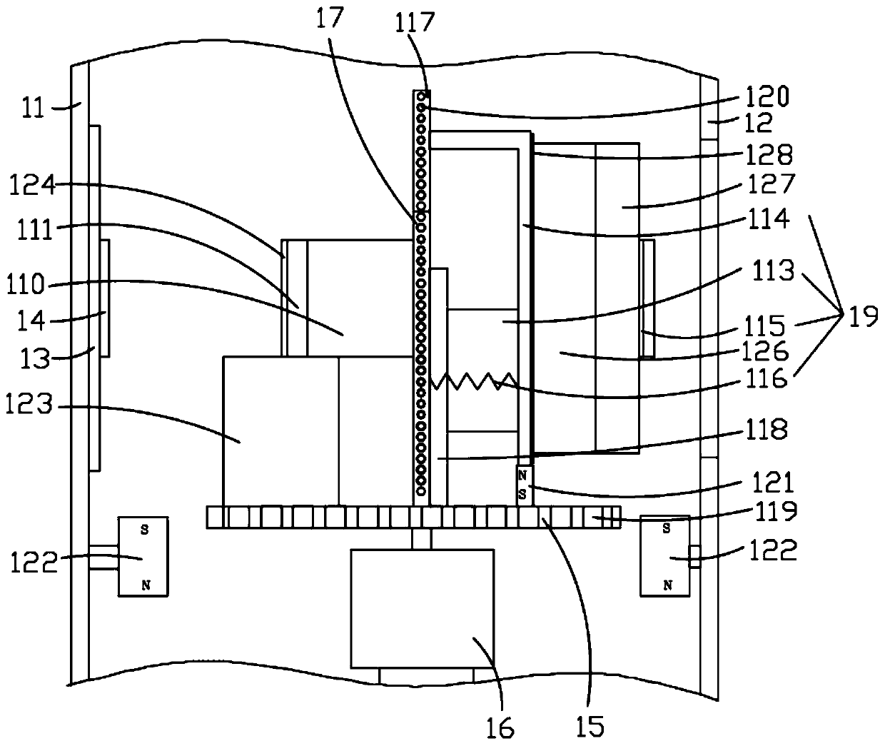 Air-cooled host case with internal environment temperature adjusting function and method