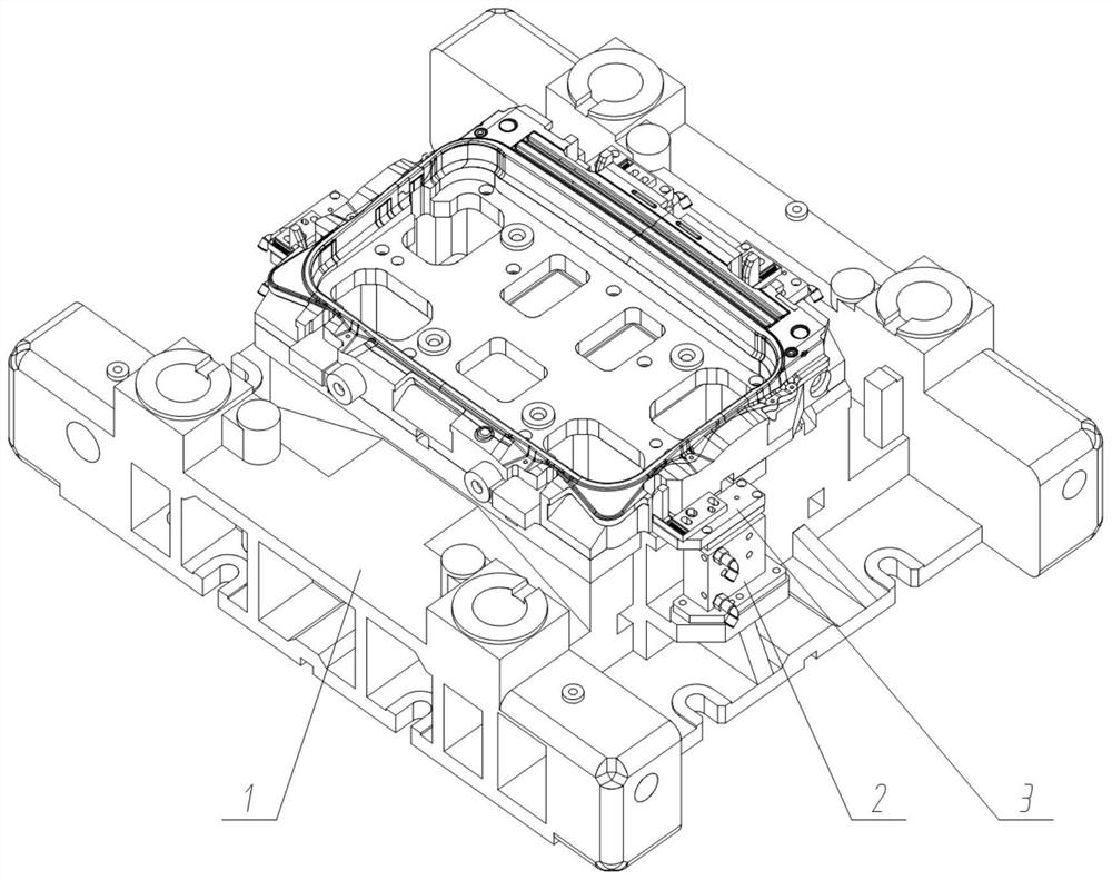 Air cylinder type floating device for stamping machining