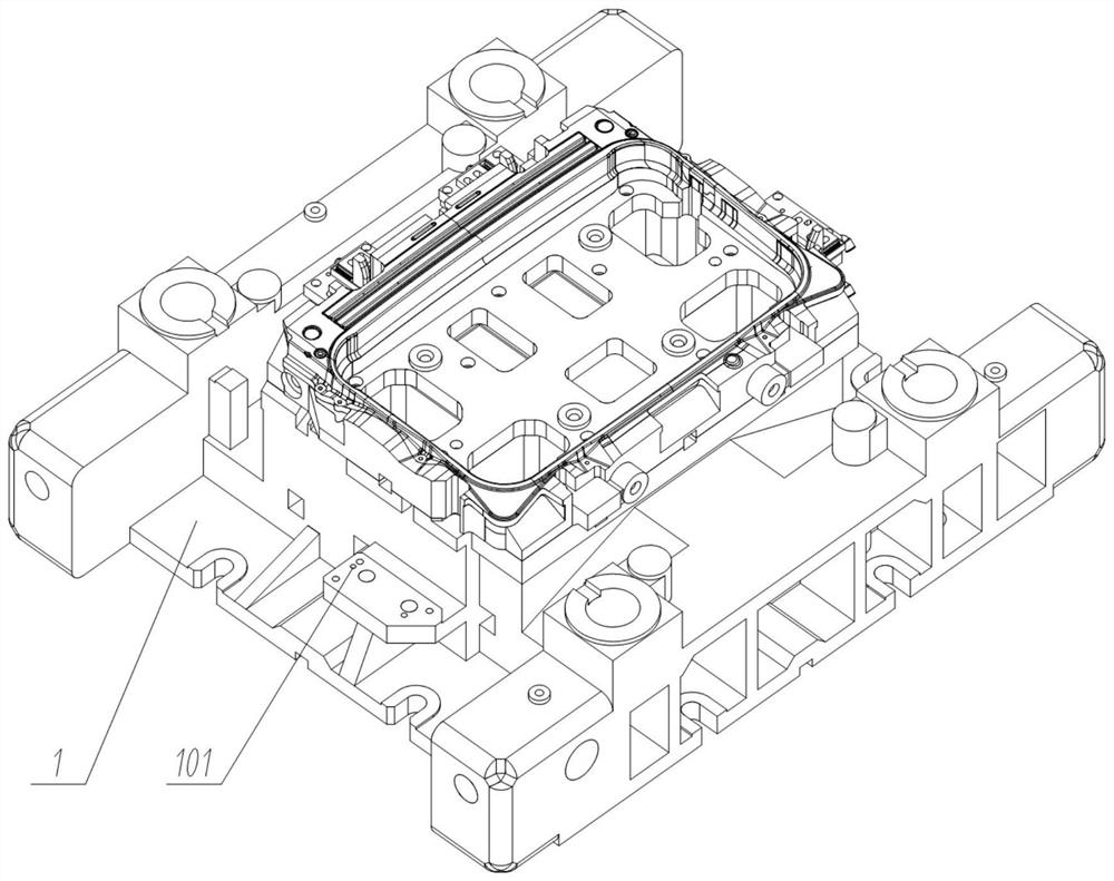 Air cylinder type floating device for stamping machining