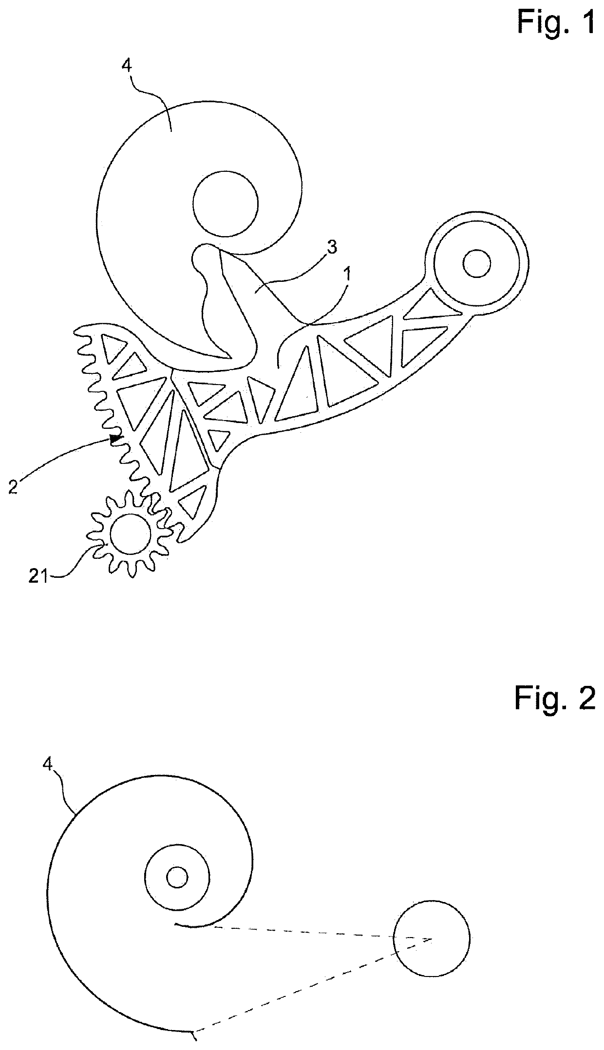 Device for adjusting a retrograde timepiece display