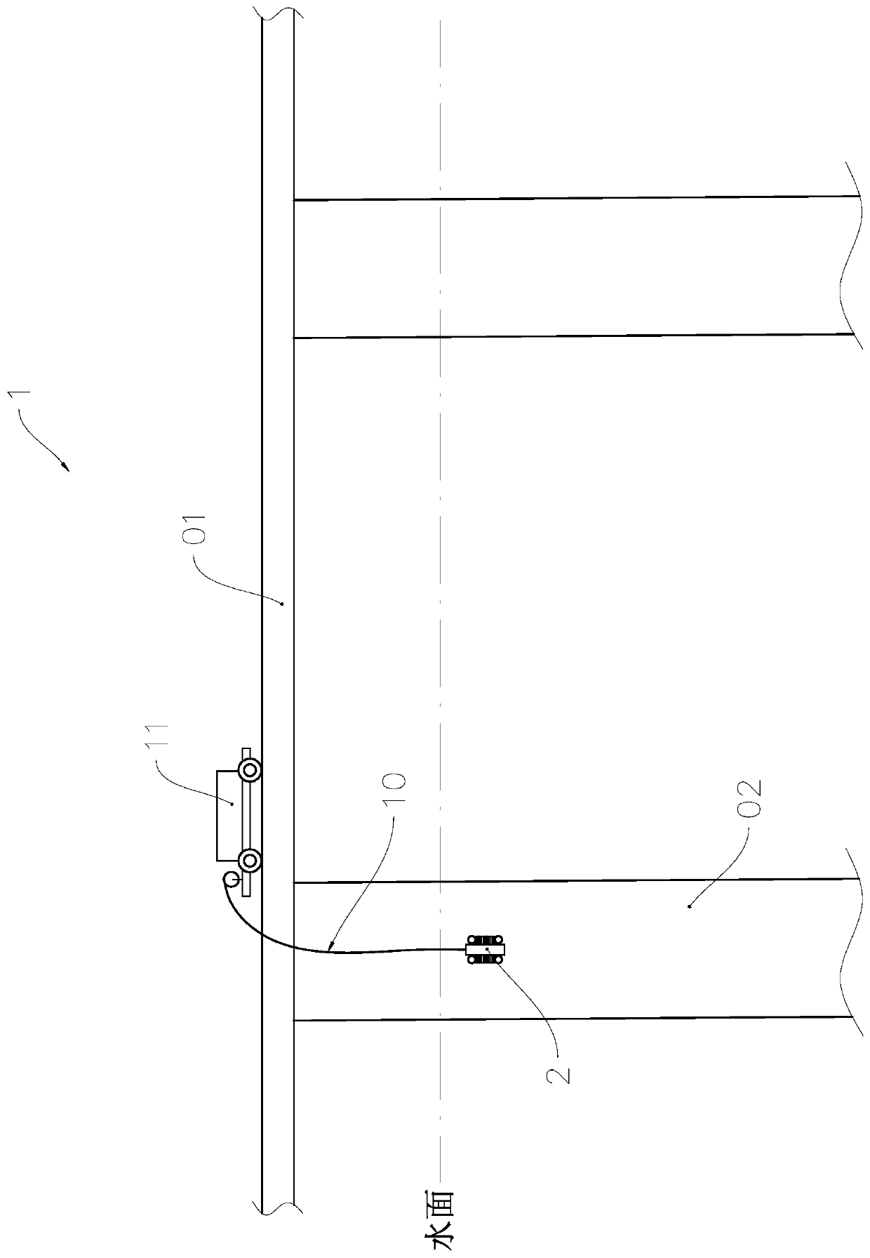 Bridge pier underwater surface attachment washing system and robot with improved structure