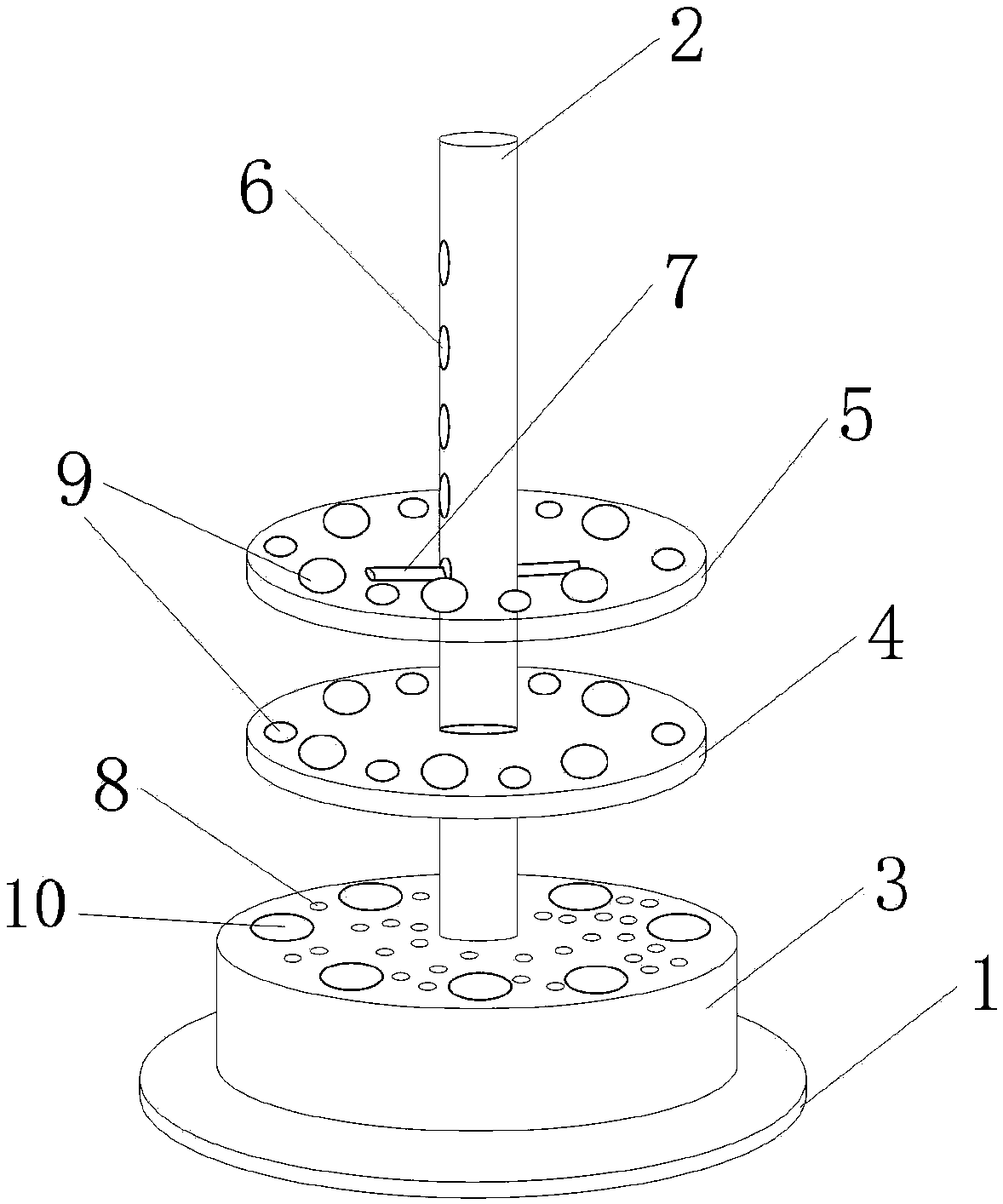 Rotary column-height-adjustable isotope separation and purification column support