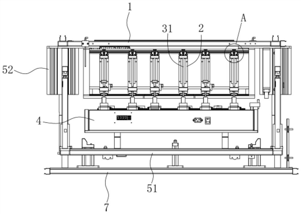 A rapid adjustment mechanism for the distance between a probe module and a formed needle bed