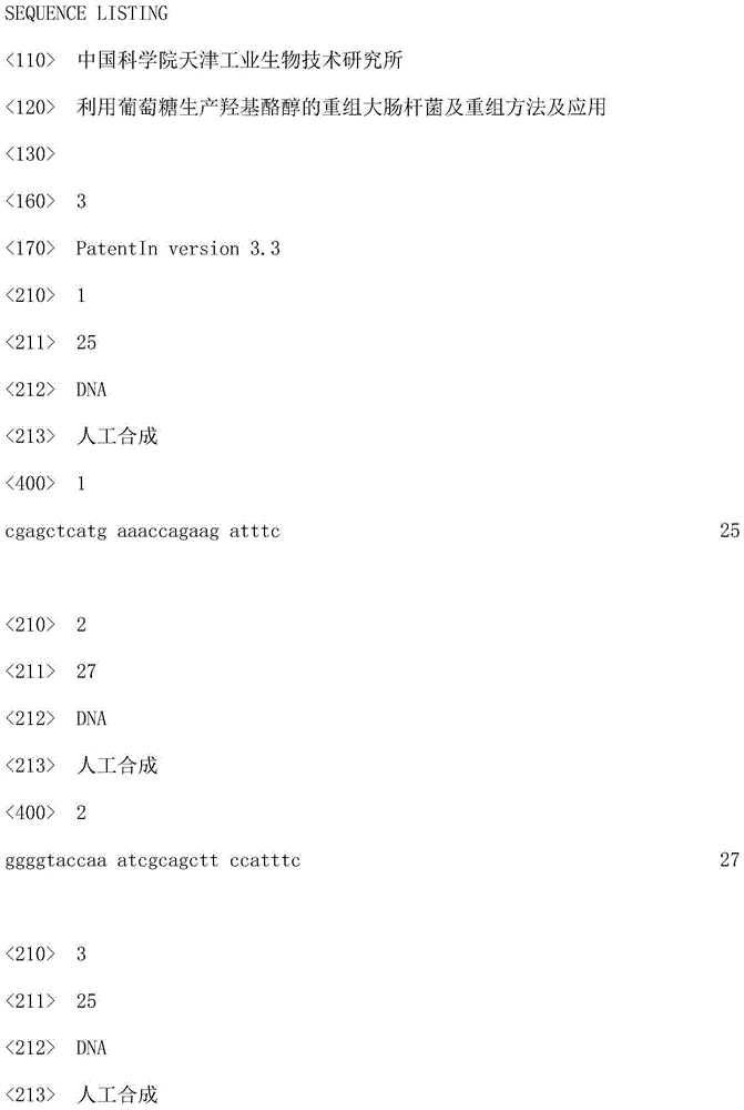 Recombinant escherichia coli using glucose for producing hydroxytyrosol as well as recombination method and application