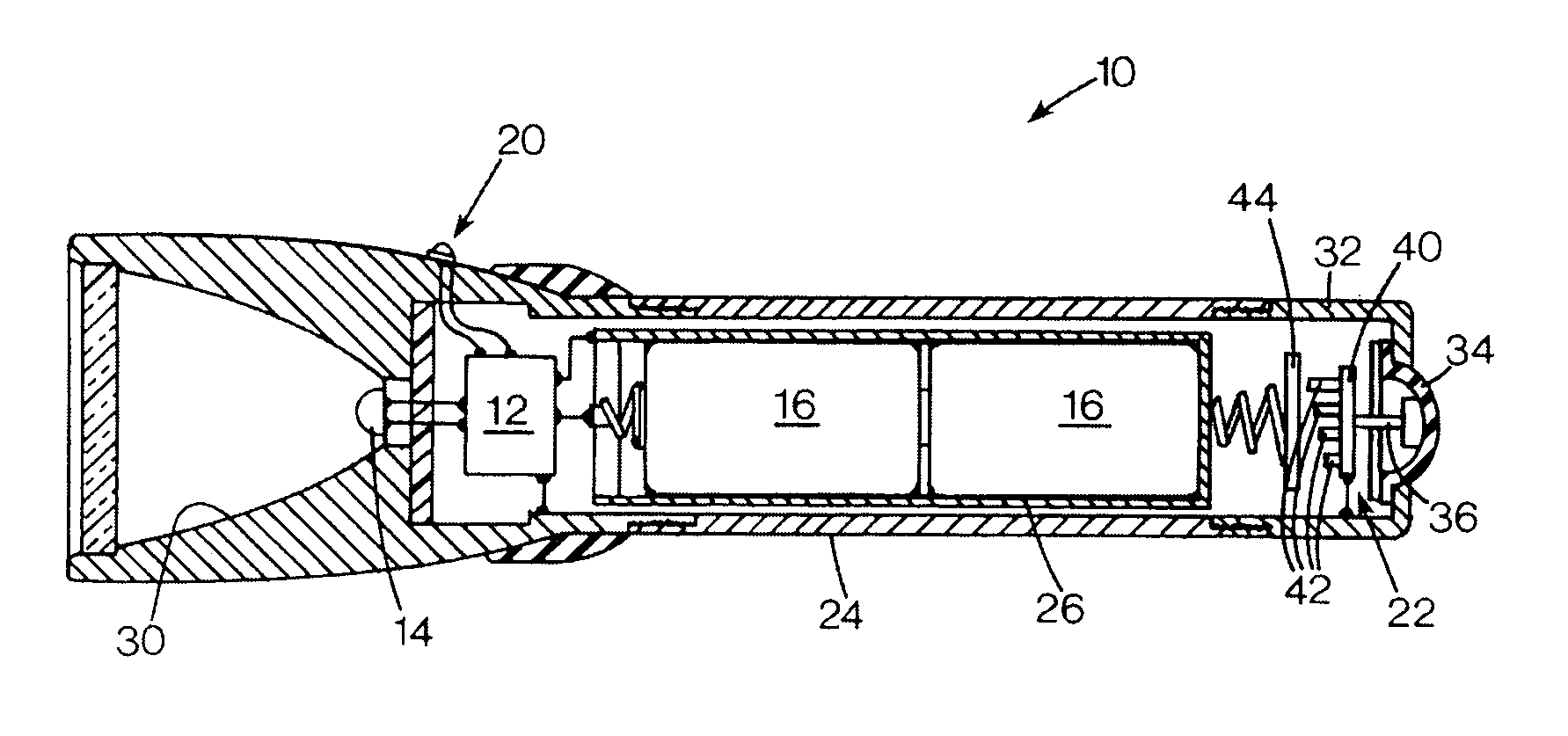 Flashlight with incrementing brightness selector switch