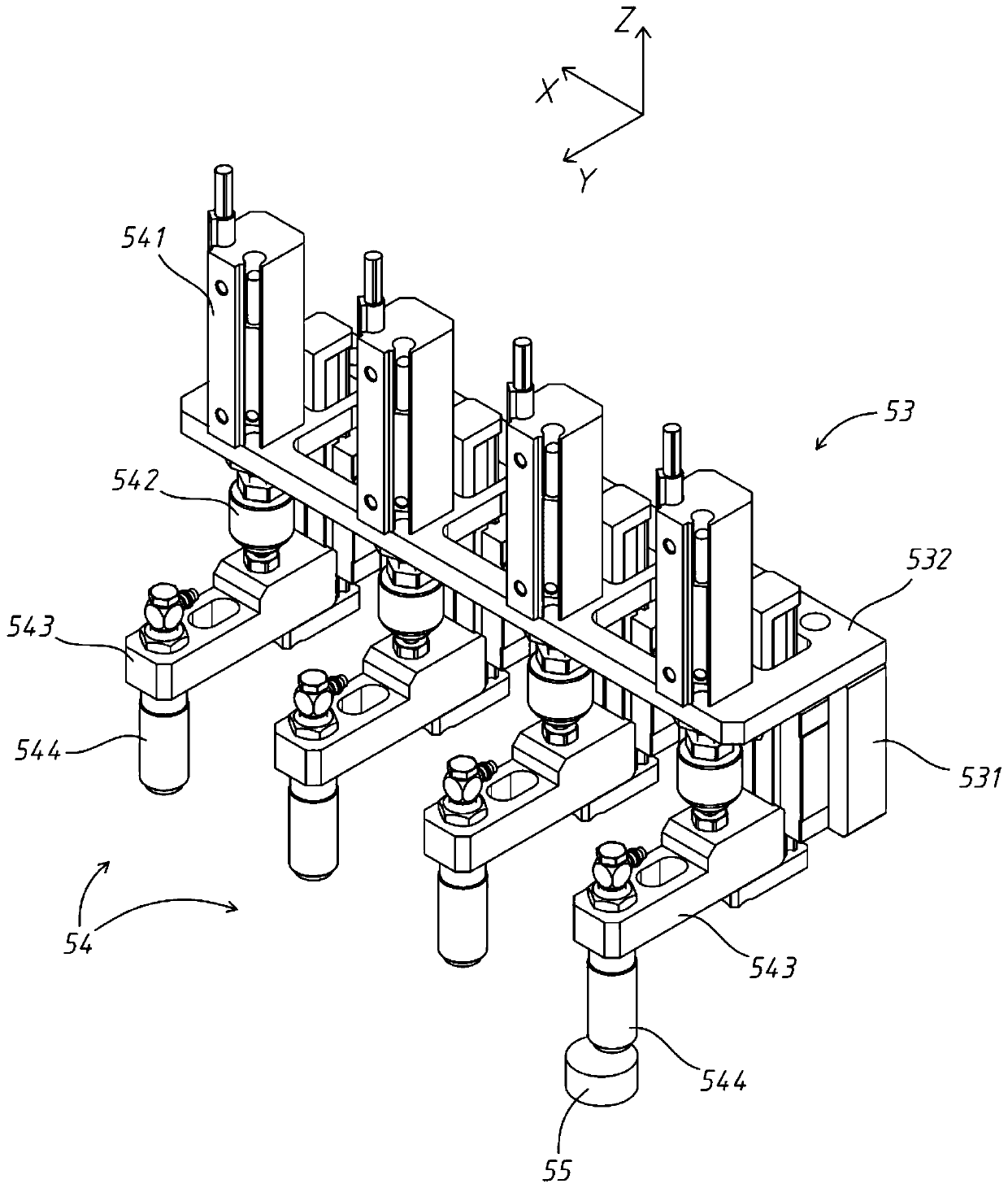 Turnover type taking and placing mechanism