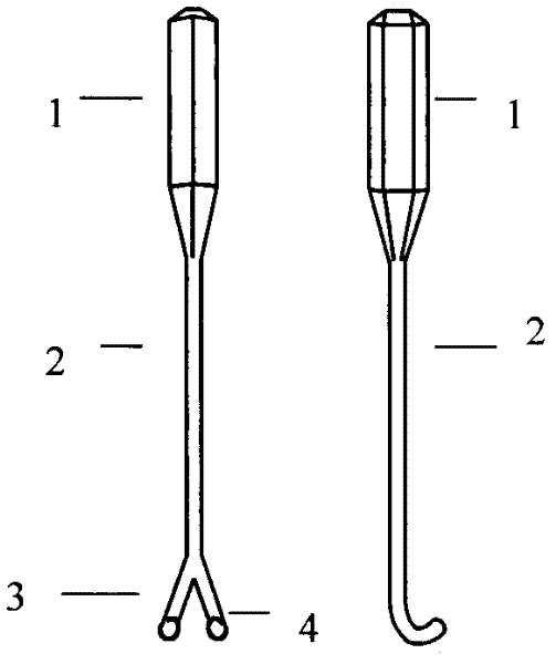 Rake-type pulling hook for continuous suture