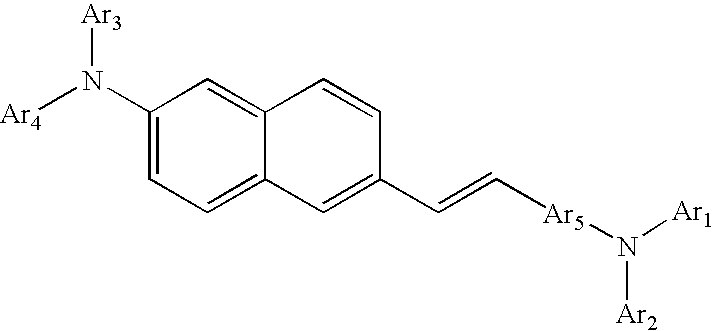 Diarylamino substituted arylvinyl naphthalene compounds and a blue-light electroluminescent device having the compounds