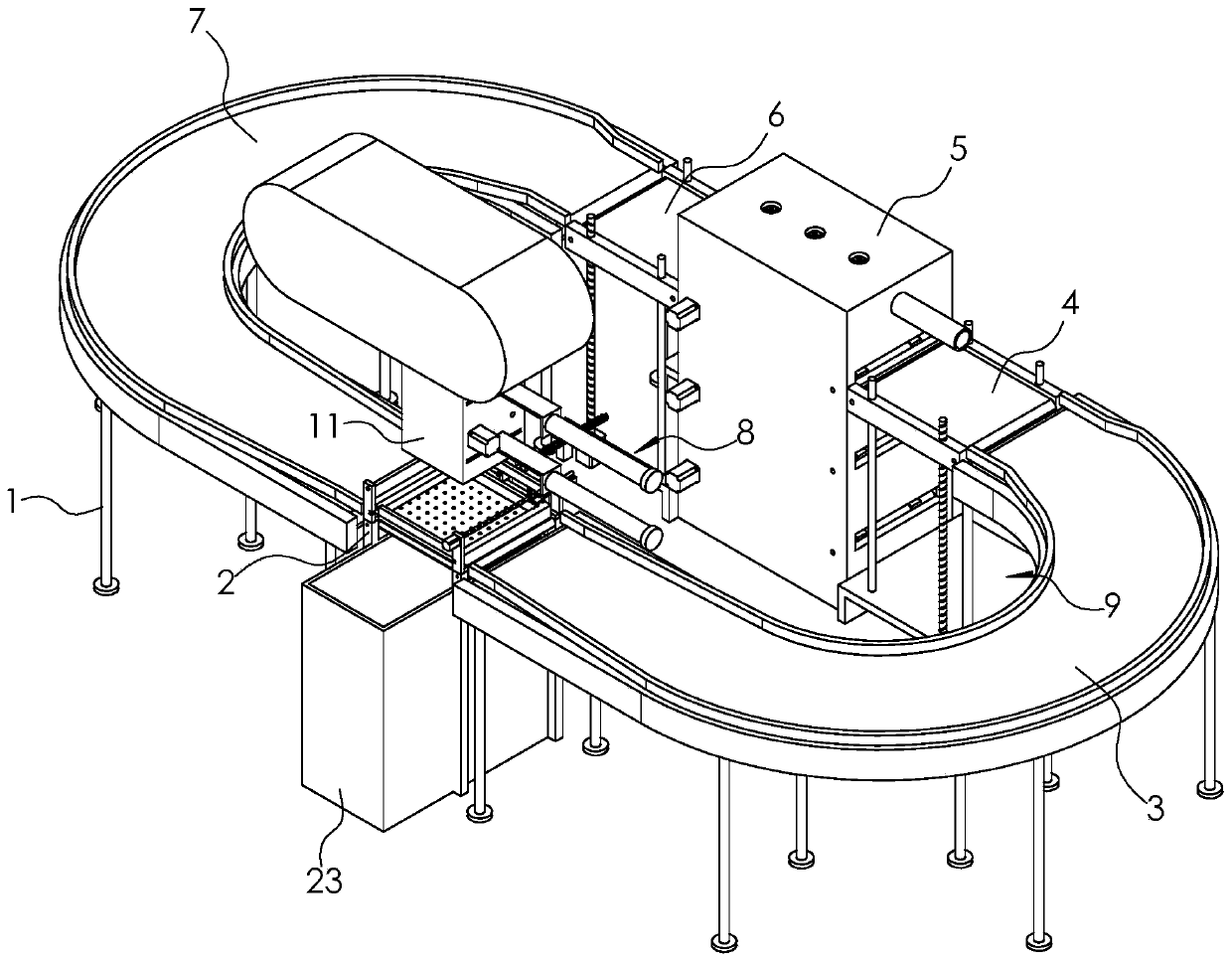 Automatic assembly line and process of low pressure heat and dry treatment of wet sludge