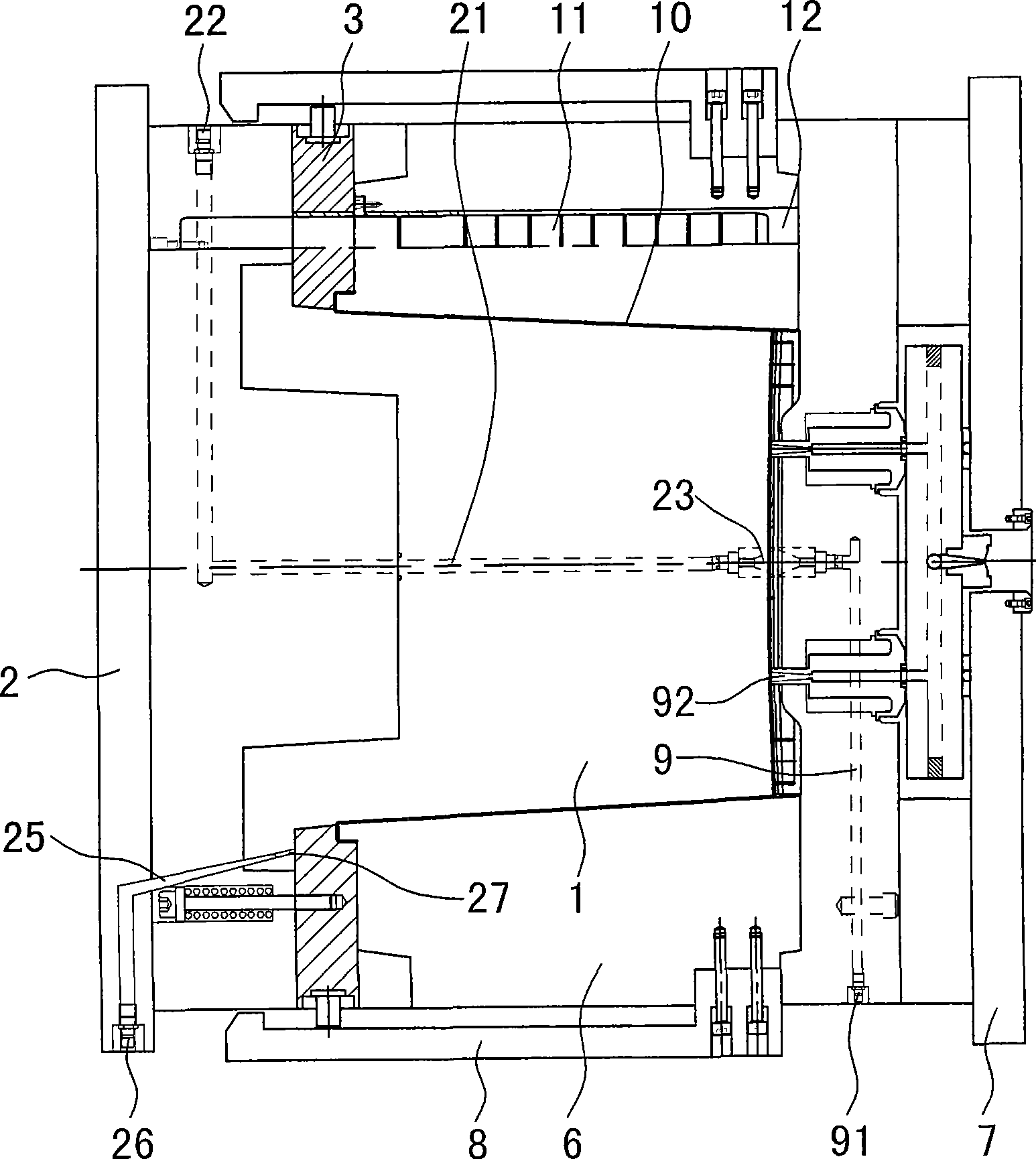 Plastic die parting-plane air-admission stripper