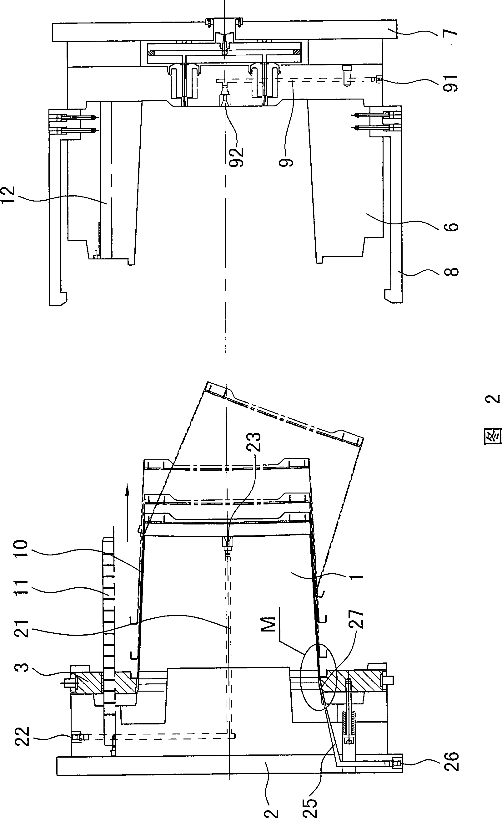 Plastic die parting-plane air-admission stripper