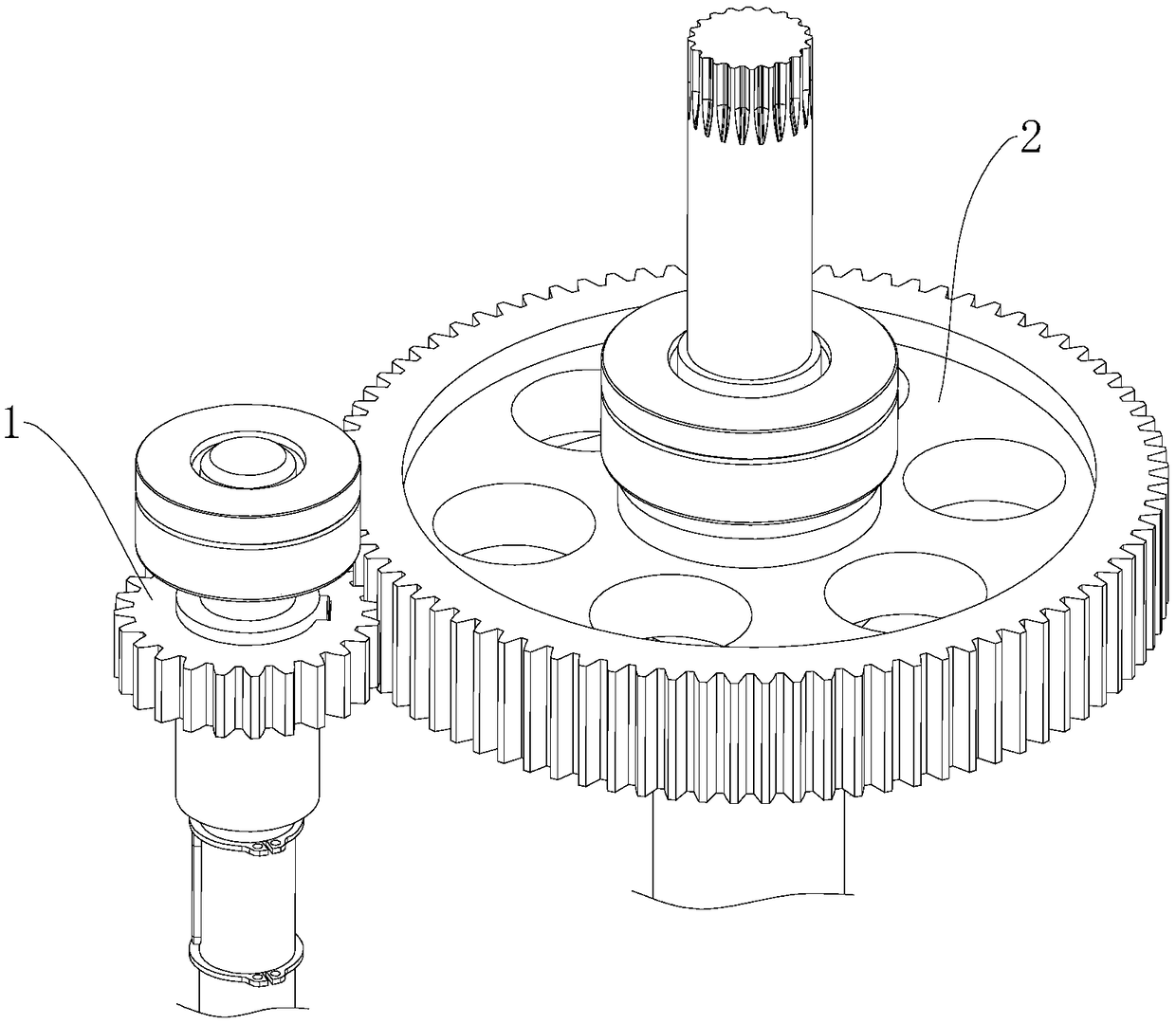 Two-gear speed change mechanism of electric motorcycle