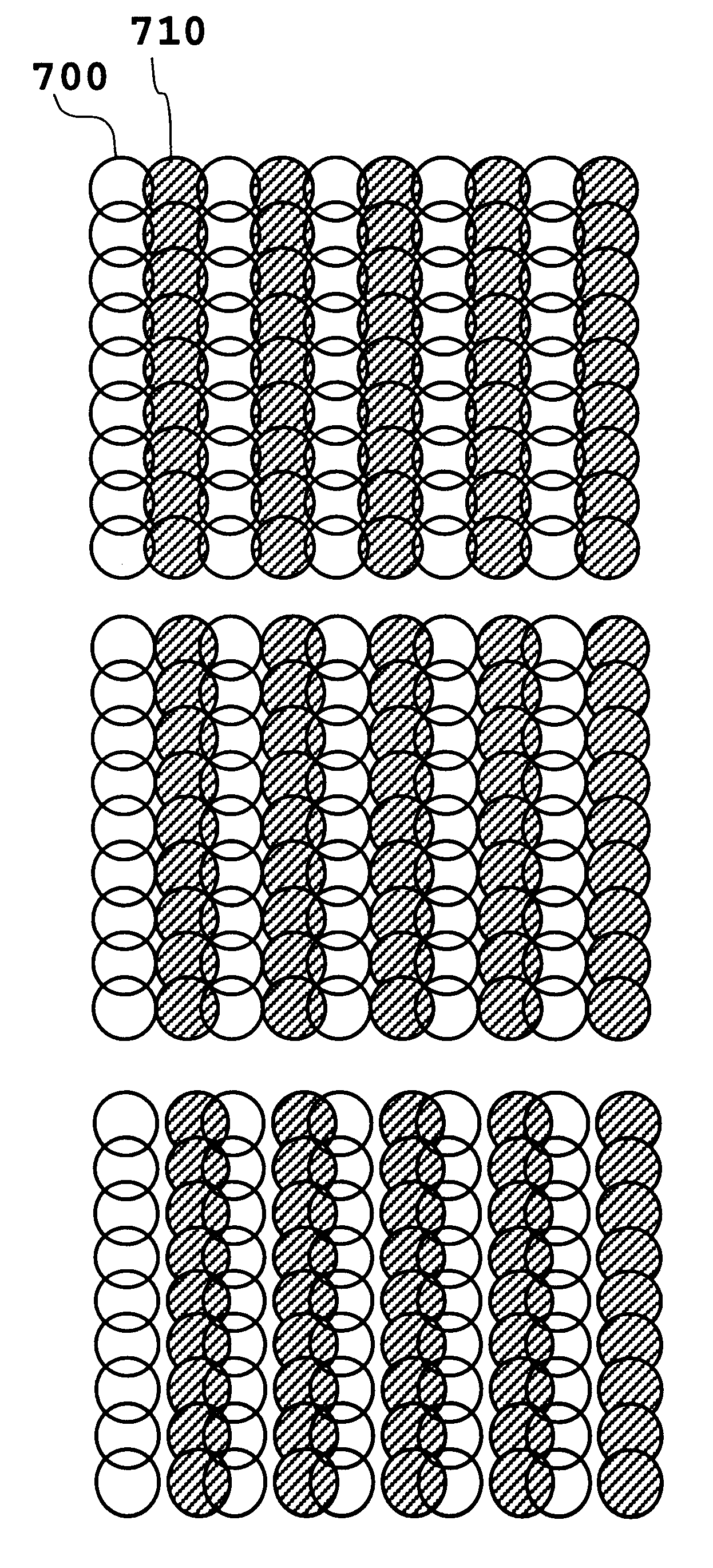 Adjustment method of dot printing positions and a printing apparatus