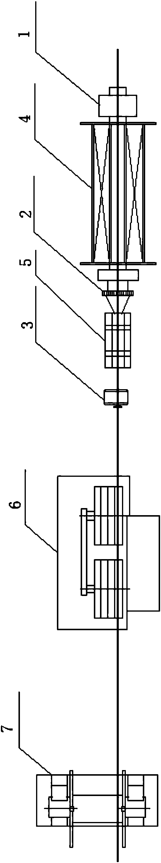 A non- return button frame type stranded wire armor mounting machine