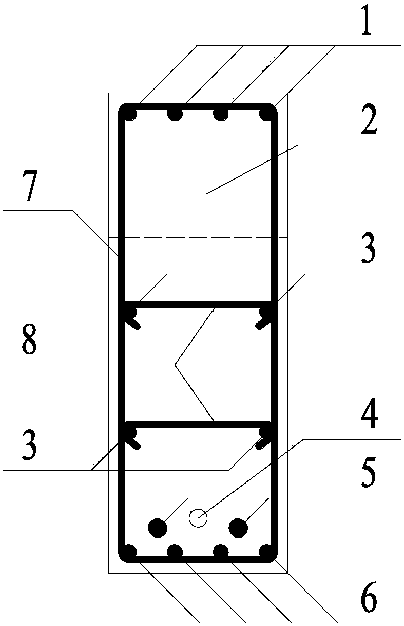 Post-tensioning unbonded co-tensioning prestressed concrete composite beam and design and construction methods thereof