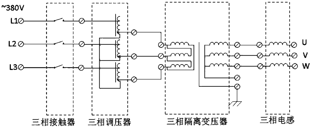 A three-phase variable flow experimental control device and an experimental control method thereof