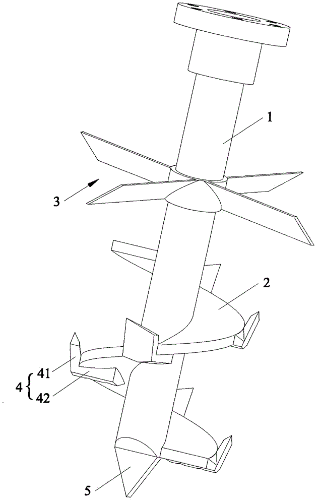 Deep scarification cultivation machine auger bit of preventing soil mounding