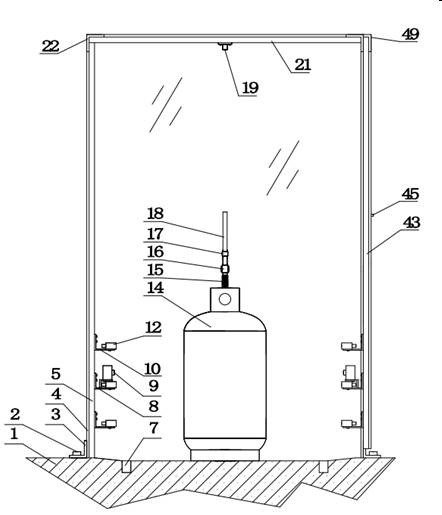 A cart-type fire extinguisher cylinder pressure alternating and blasting test device