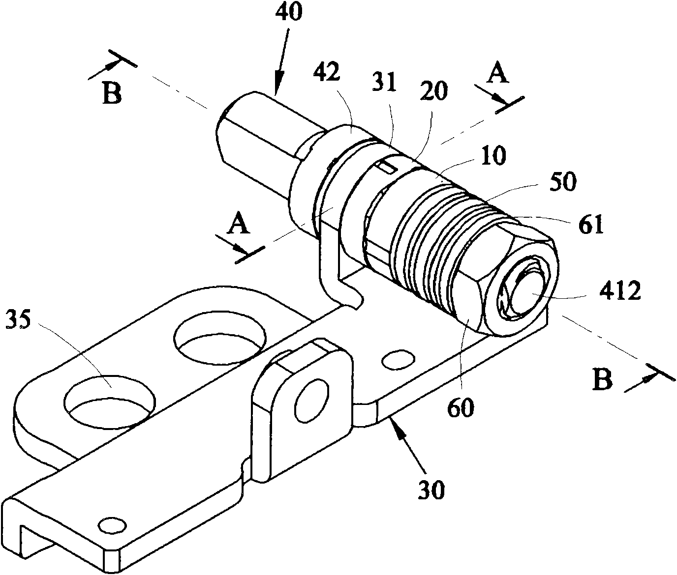 Pivot device capable of being rightly assembled