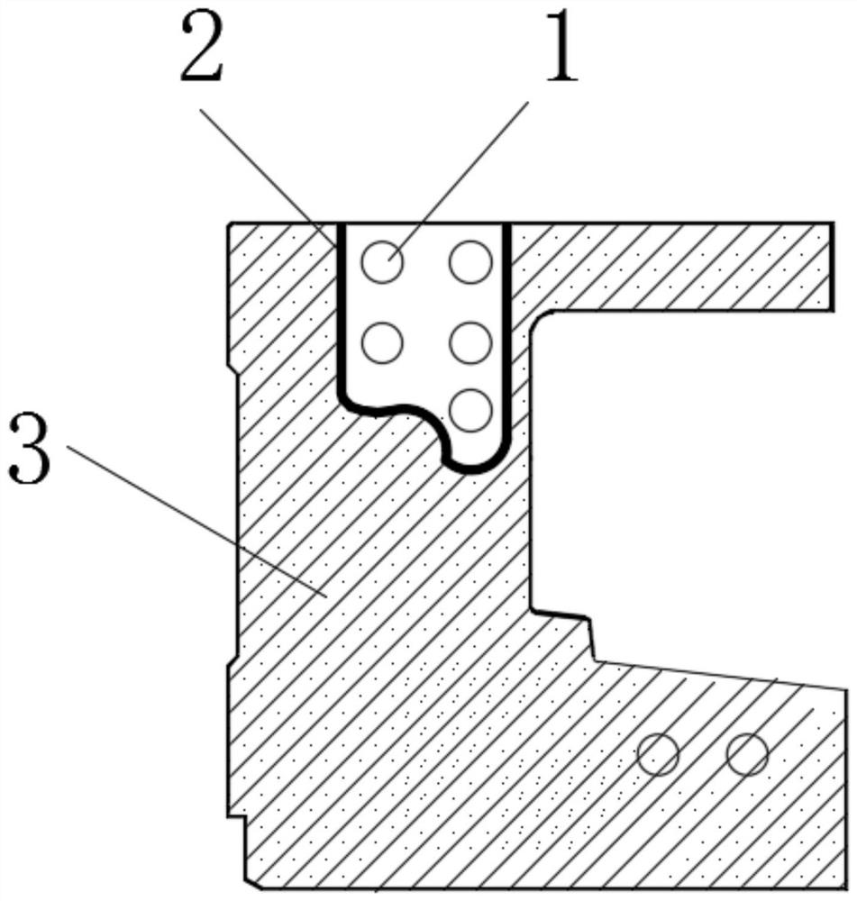 Isolation structure for continuous beam grouting layer and grouting method