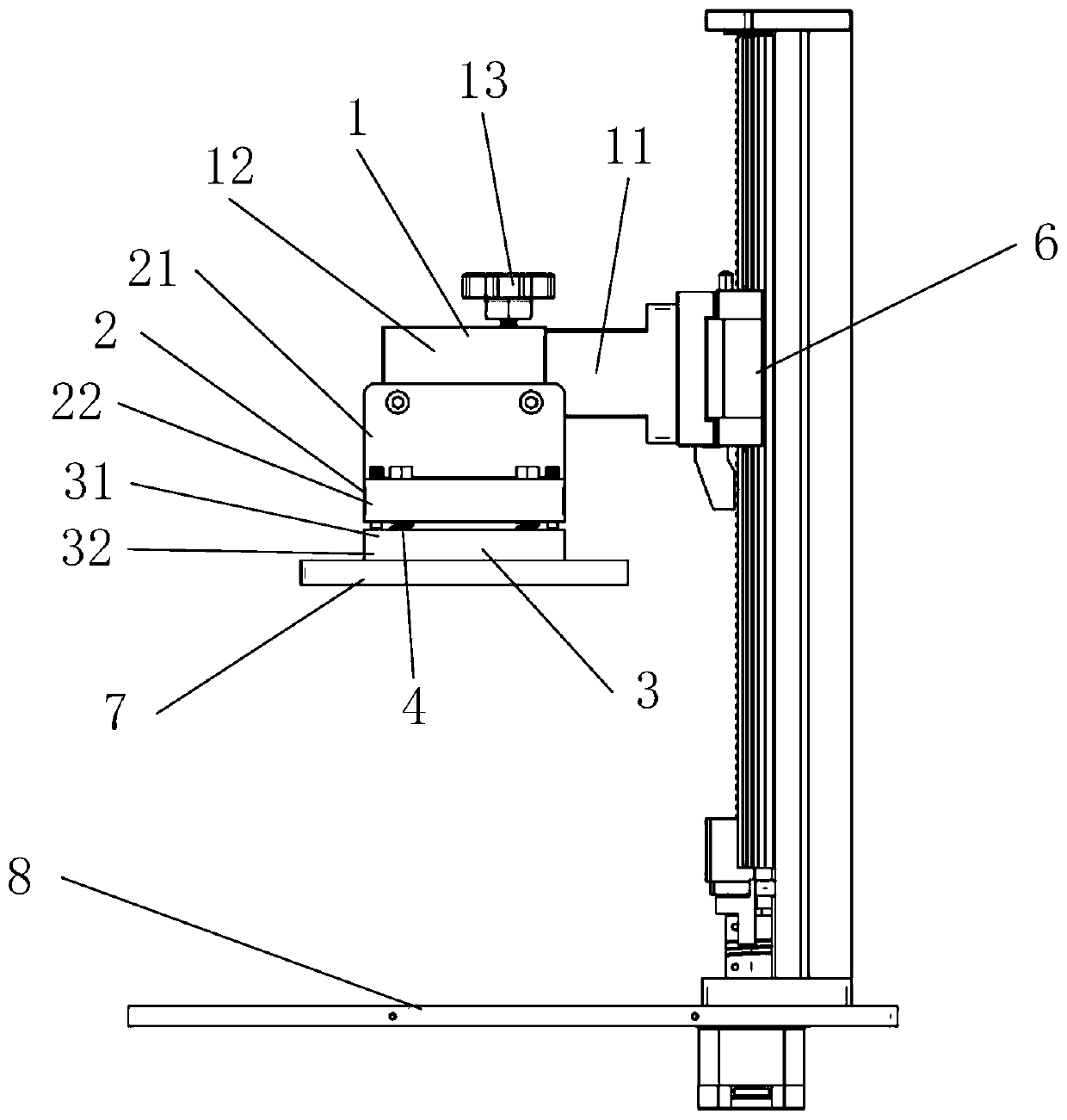 Three-dimensional (3D) printer large-size forming platform leveling device