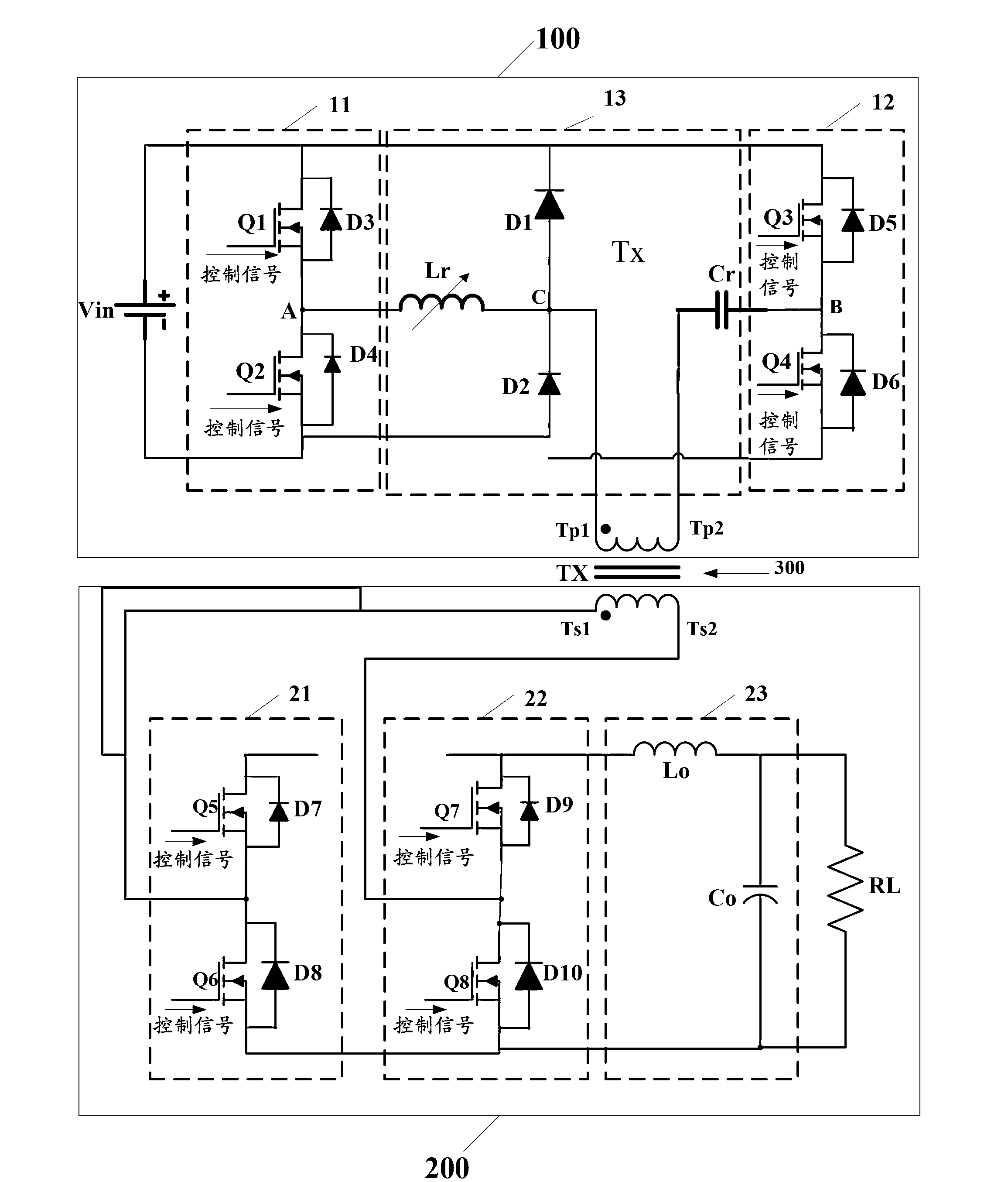 Full bridge topology power supply, control method and communication equipment