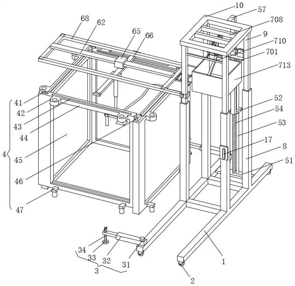 Formwork construction device and construction method for column visualization construction