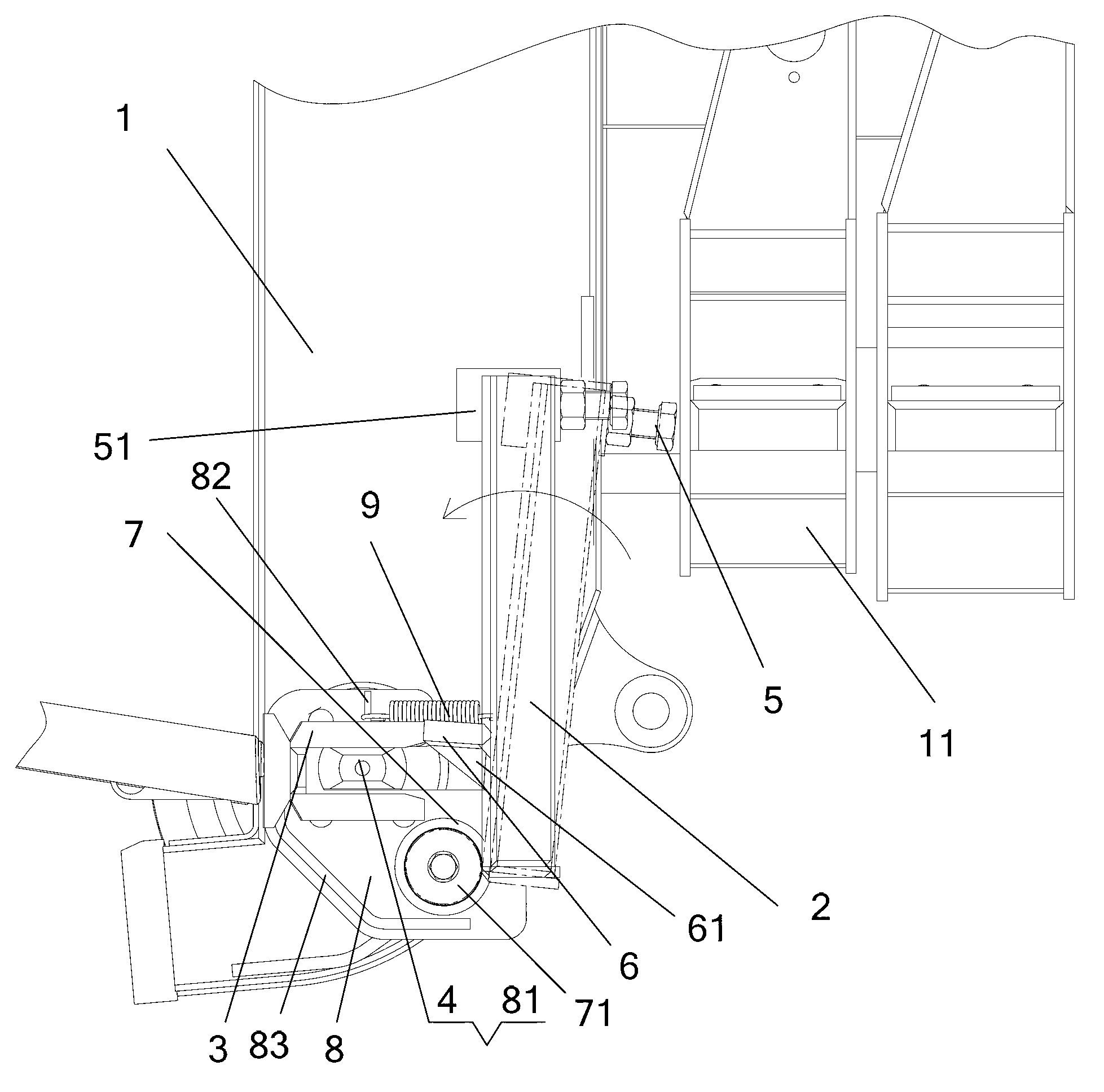 Fly jib auxiliary mounting device and crane