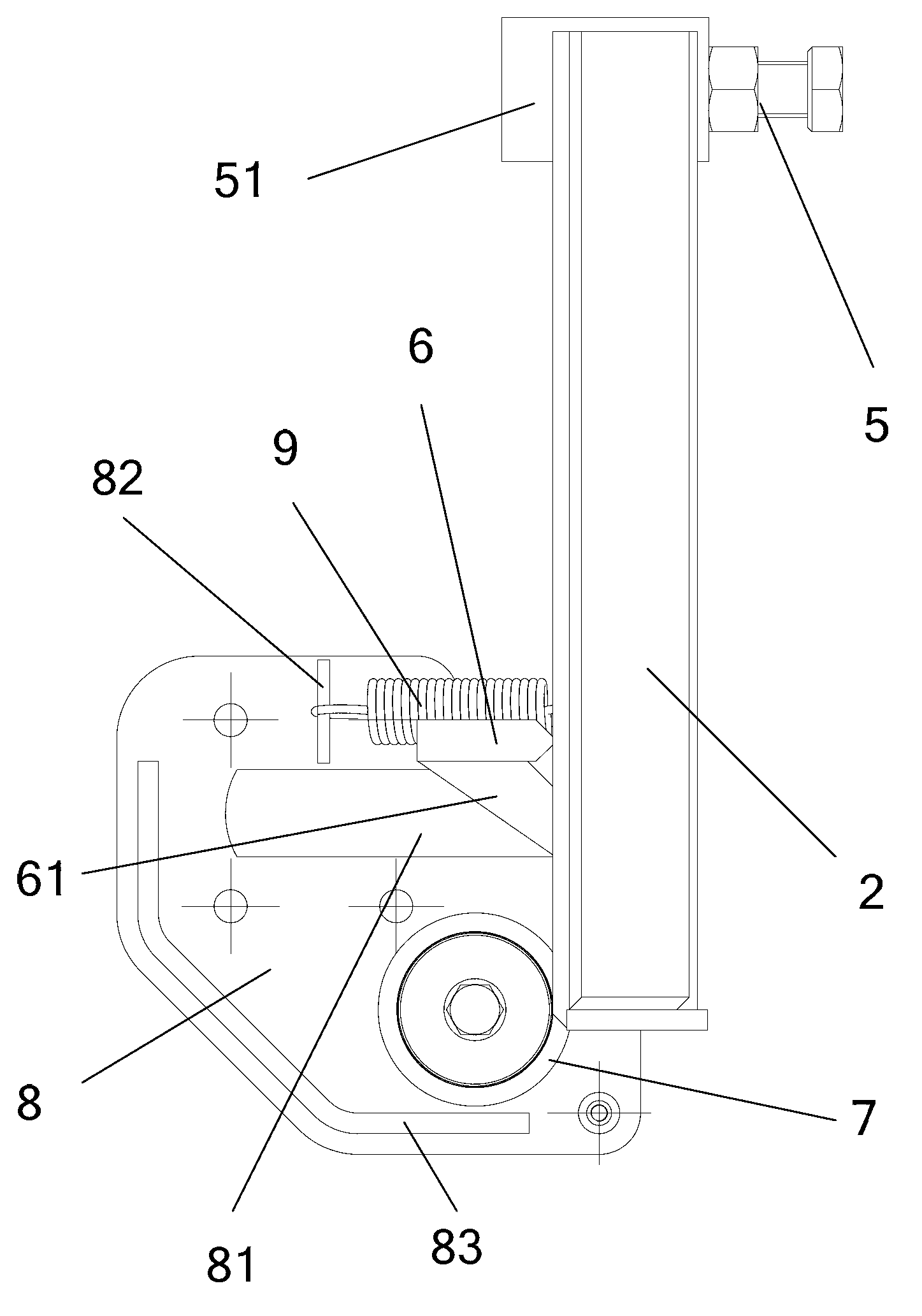 Fly jib auxiliary mounting device and crane