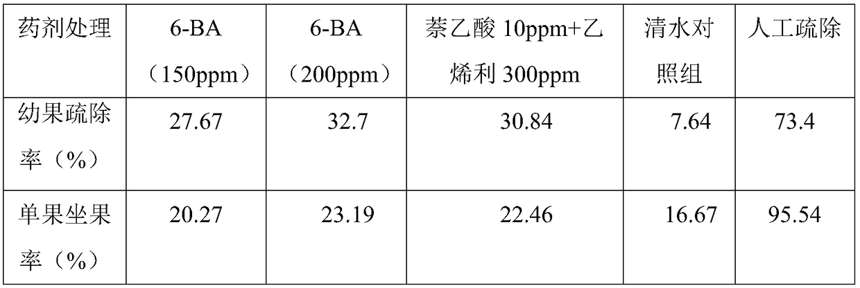 Chemical flower and fruit thinning method for apple trees