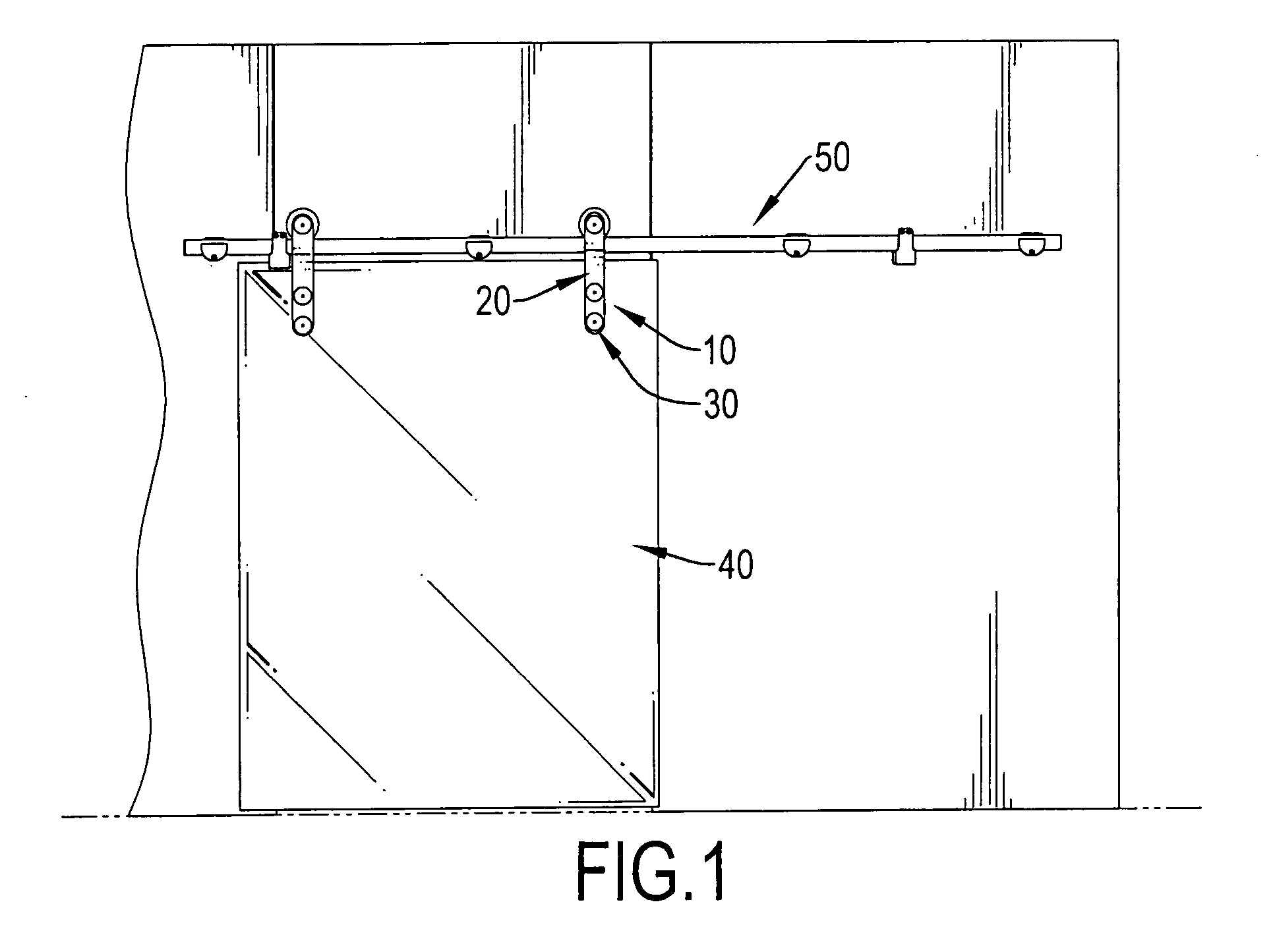 Roller assembly for a frameless sliding glass door