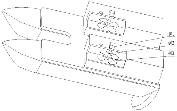 Double-body paddle-wing fungicide spraying ship