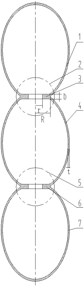 Connection design method of multi-egg shaped bionic pressure shell