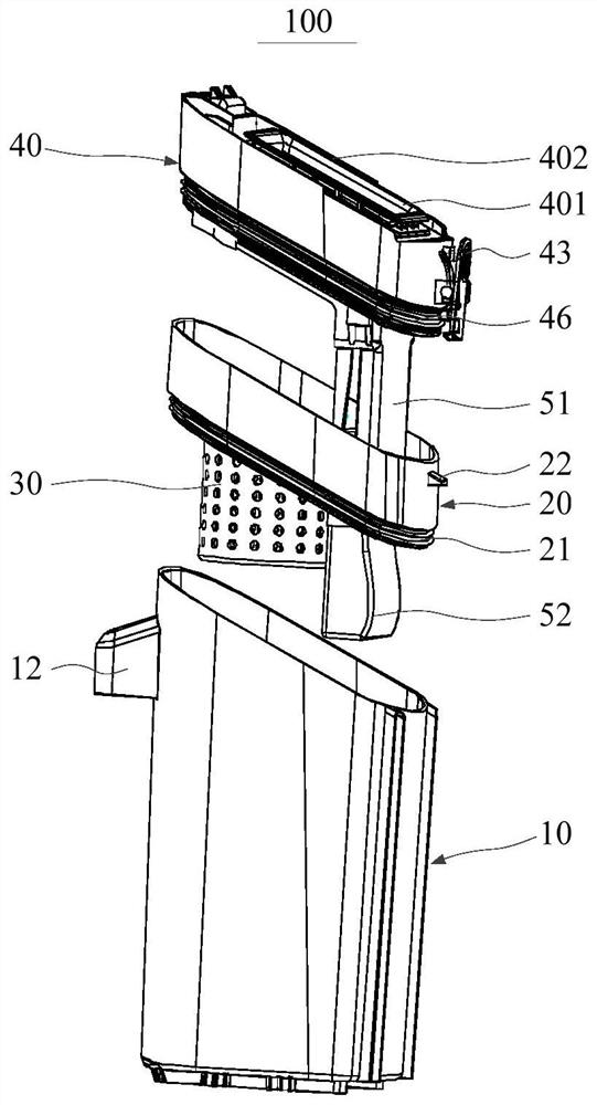 Waste water tank of cleaning device and cleaning device having same