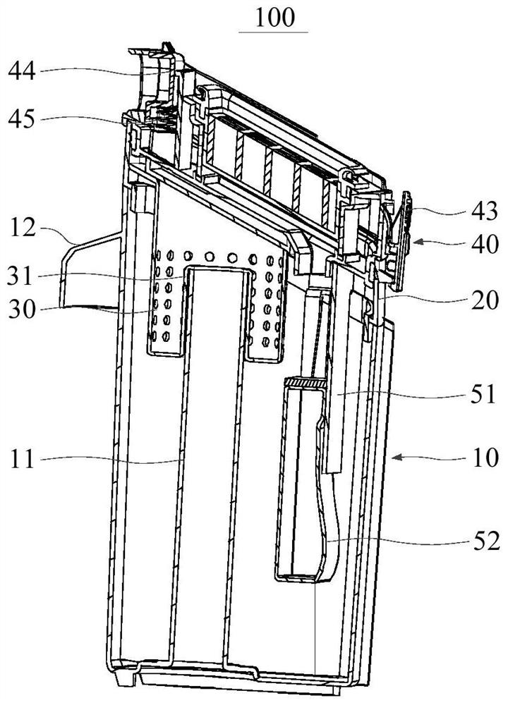 Waste water tank of cleaning device and cleaning device having same