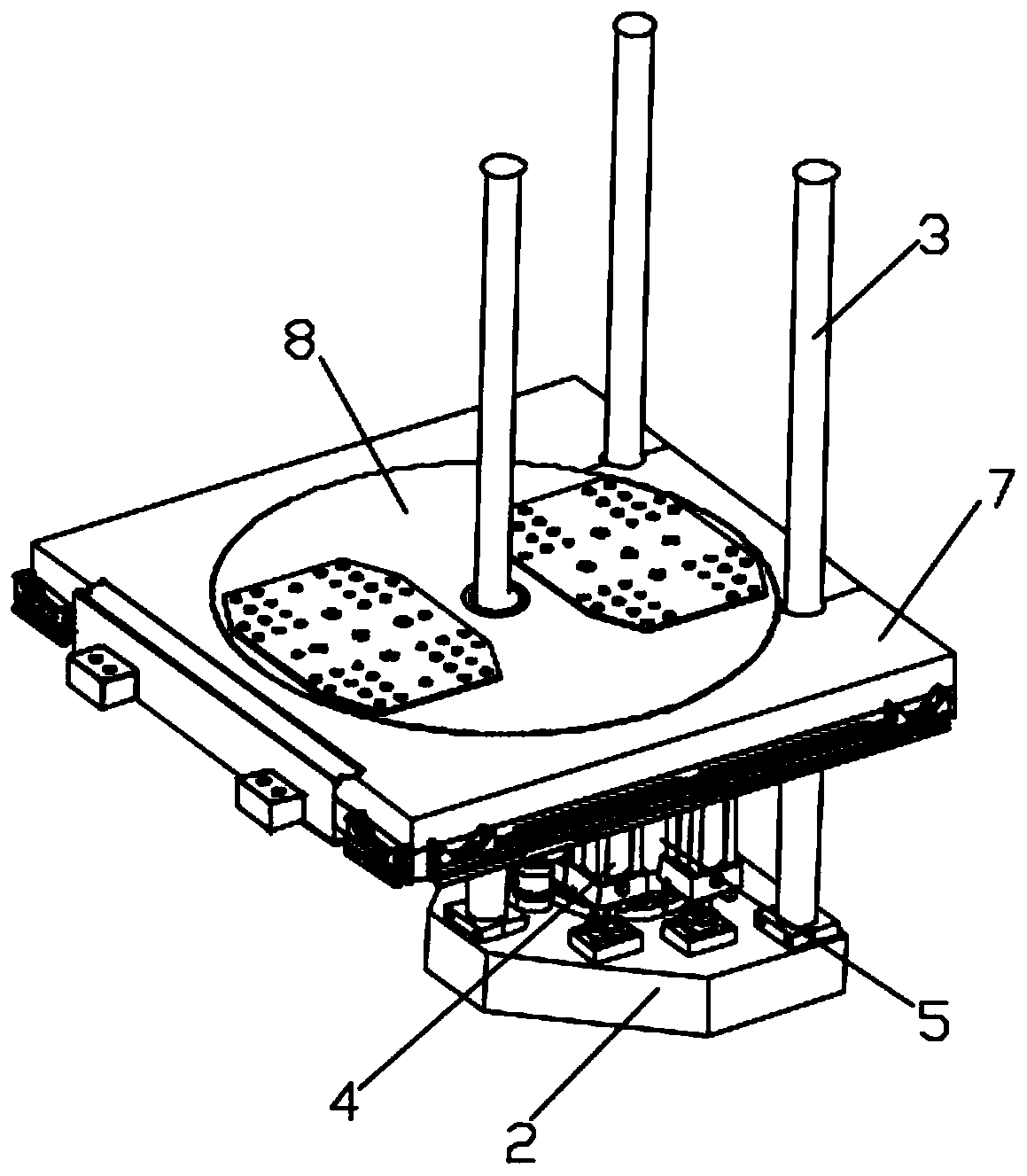 Vertical injection molding mechanism achieving efficient mold compounding and working method of vertical injection molding mechanism