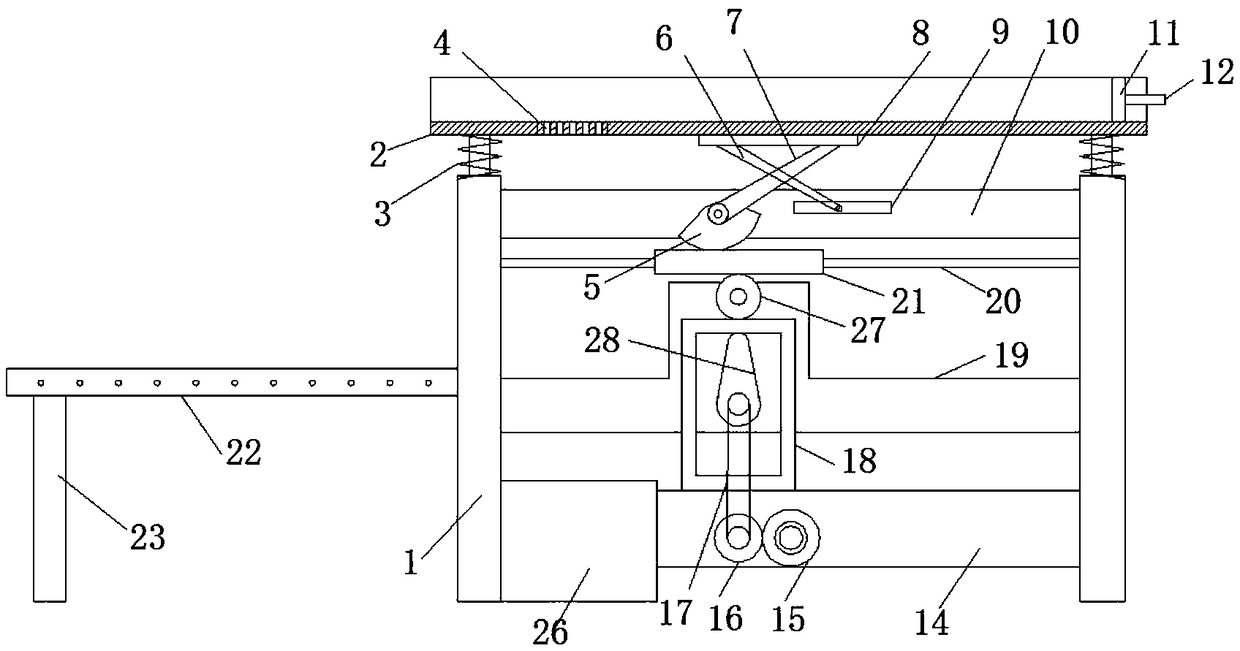 Steel sand separation device of automatic sanding machine