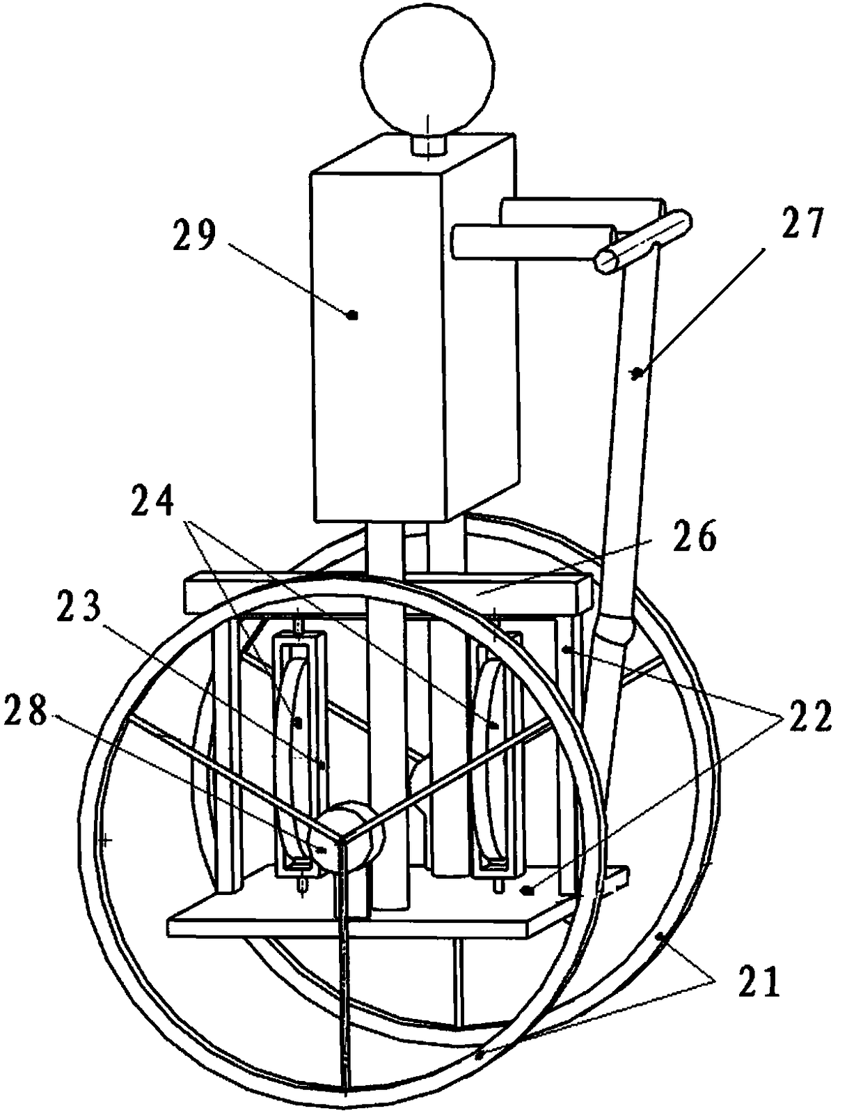 Automatic rolling walking device and motion control method thereof