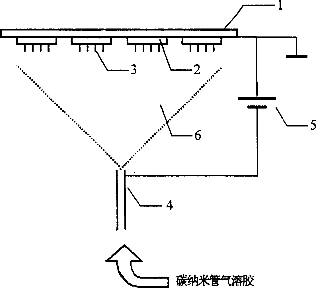 Preparation method of large surface area carbon nano pipe film for field emitting display cathode