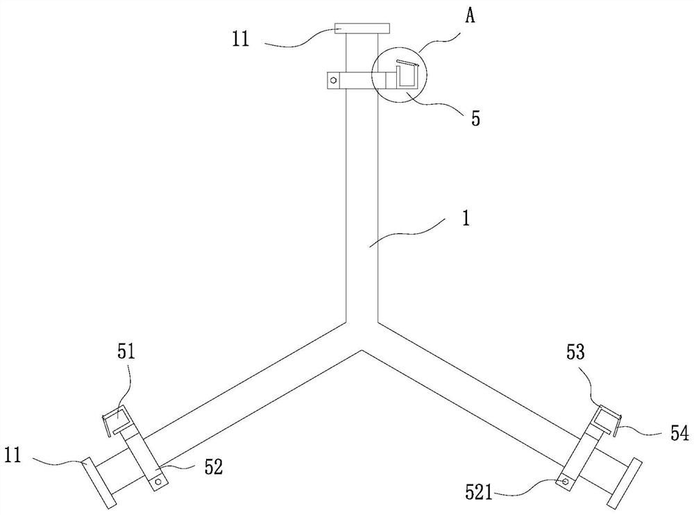 Double-circuit line double-triangle arrangement insulation pole erecting tool