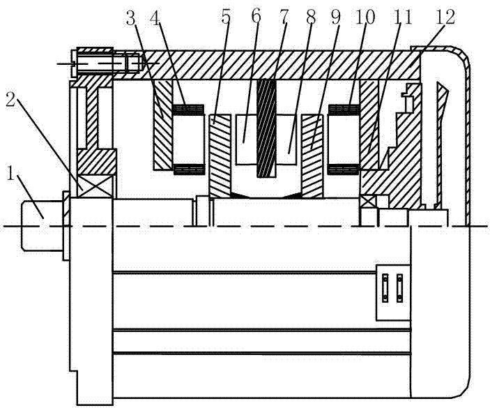 Electric vehicle magnetic grid type permanent magnetism doubly salient motor