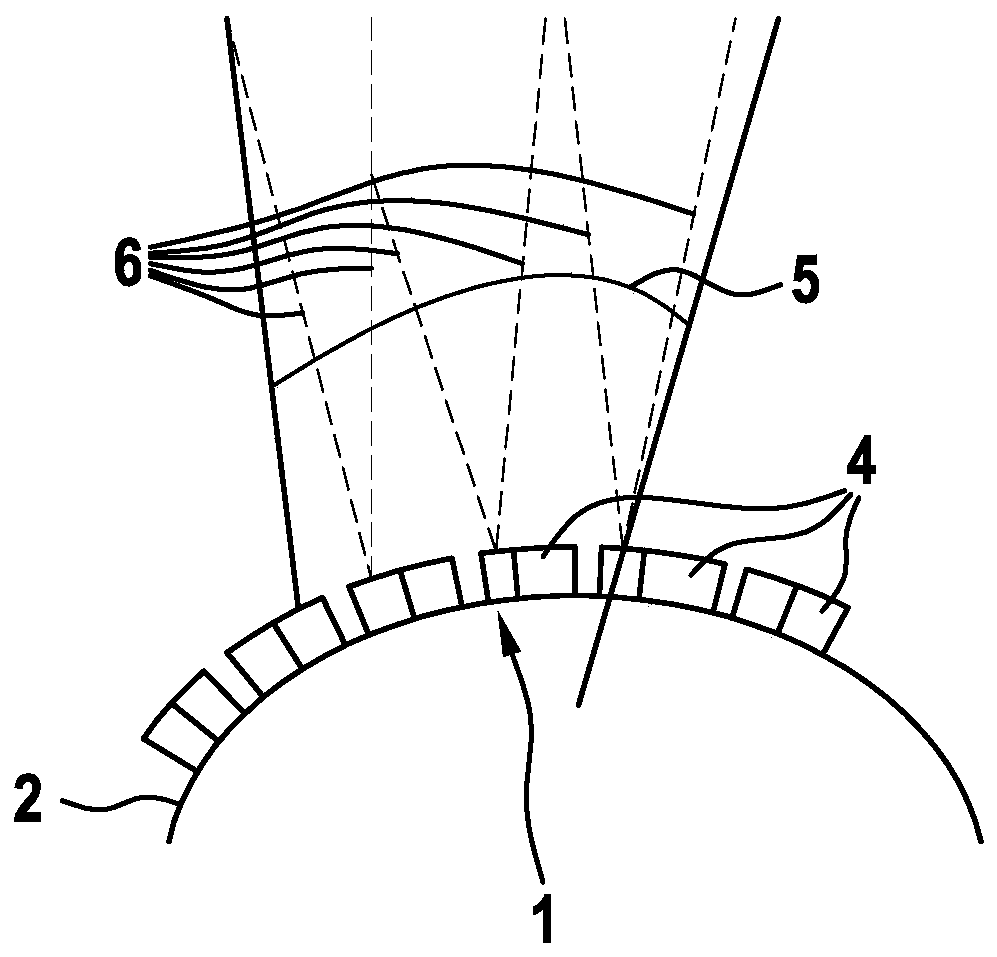 Device for determining position of at least one object