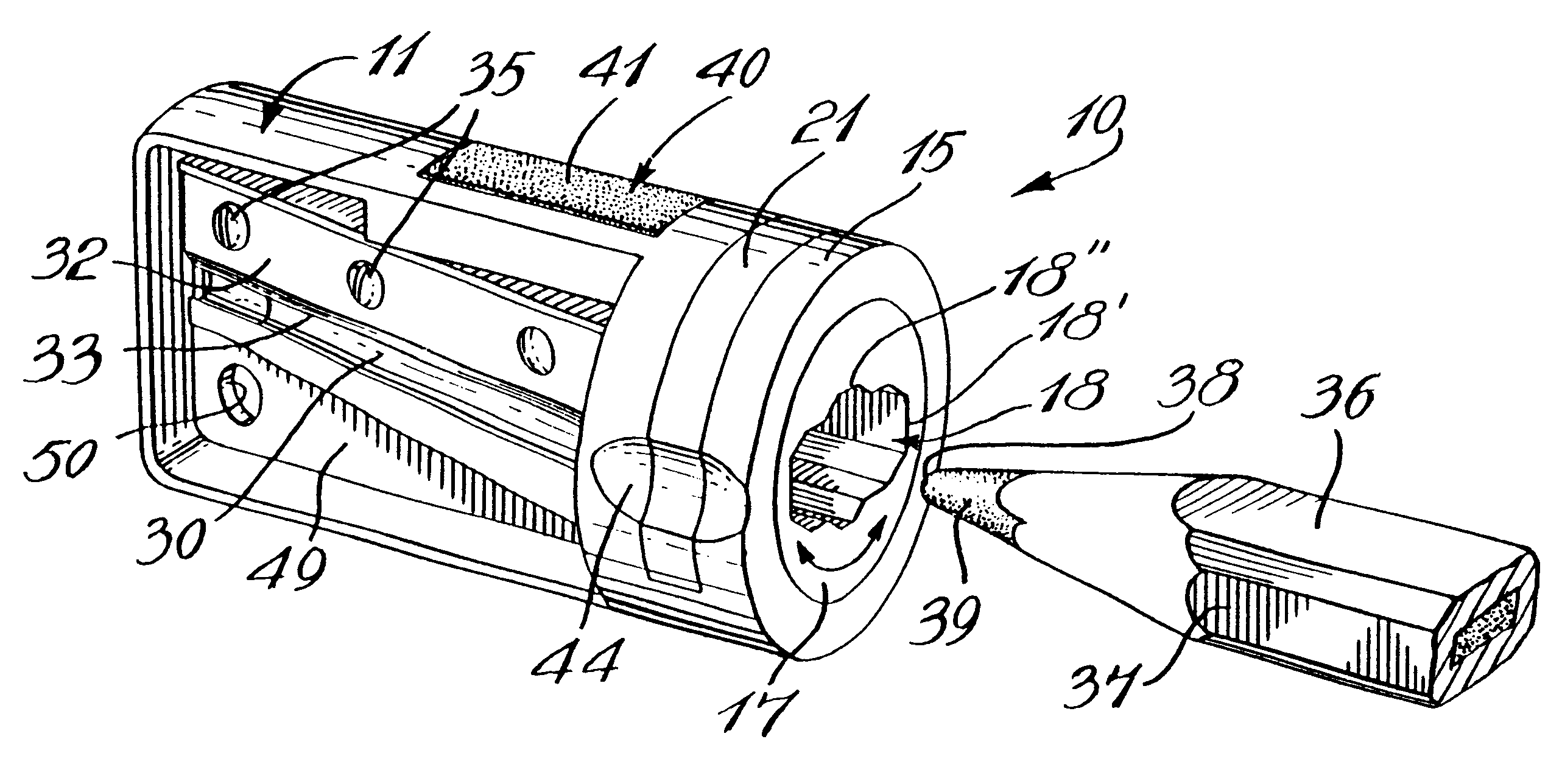 Pencil sharpener for carpenter's pencil