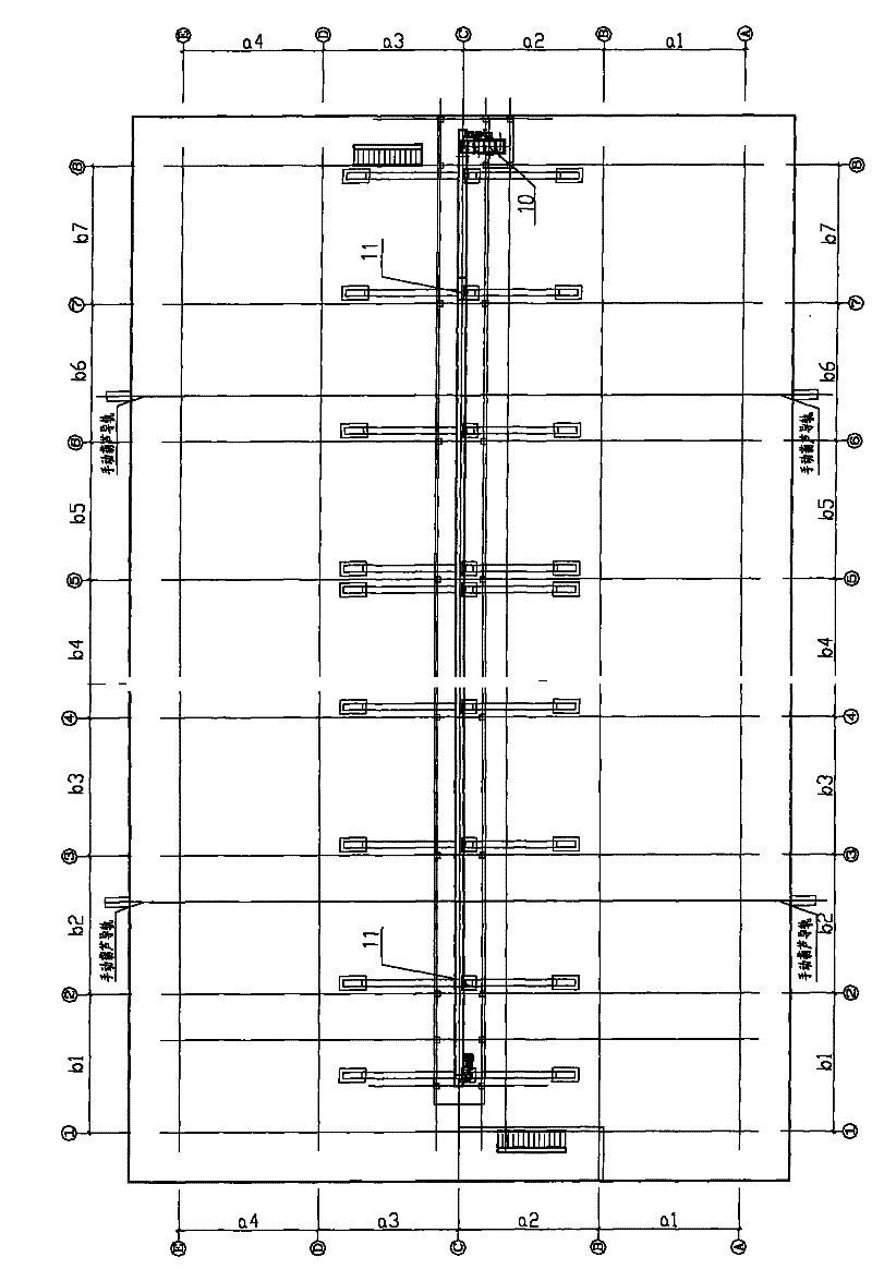 Bulk grain multi-storied warehouse with hollow pillars