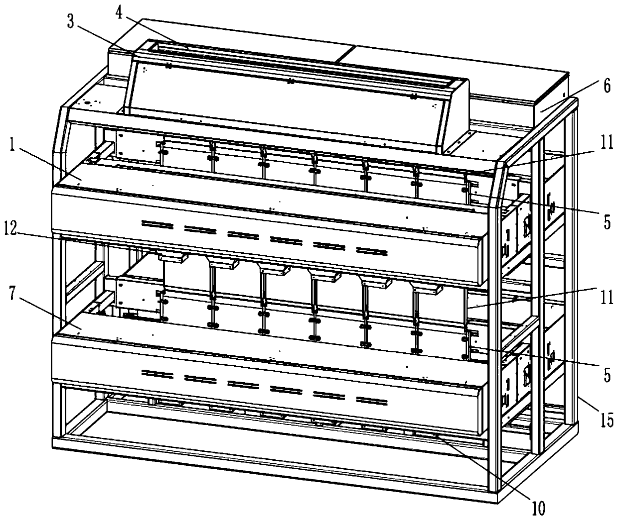 Vertical discharging double-layer ore dressing machine