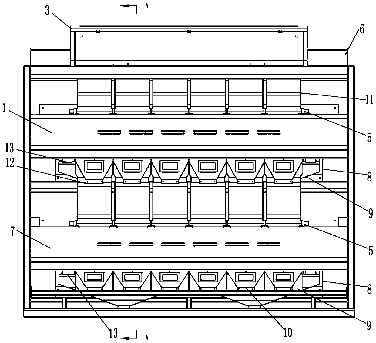 Vertical discharging double-layer ore dressing machine